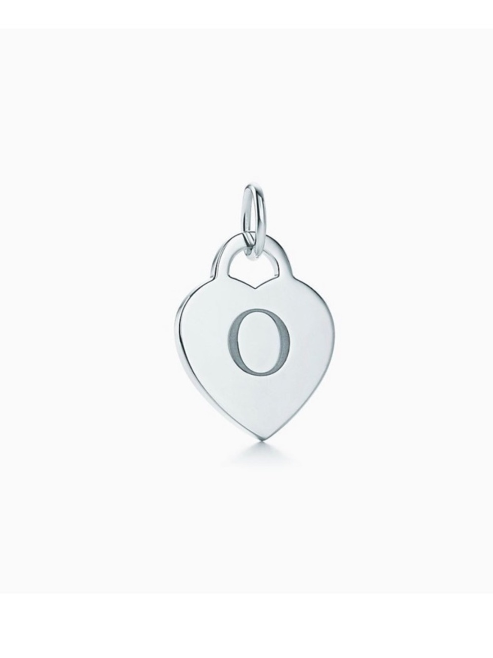 18” Tiffany & Co. Initial O Heart Tag Medium Pendant Necklace
